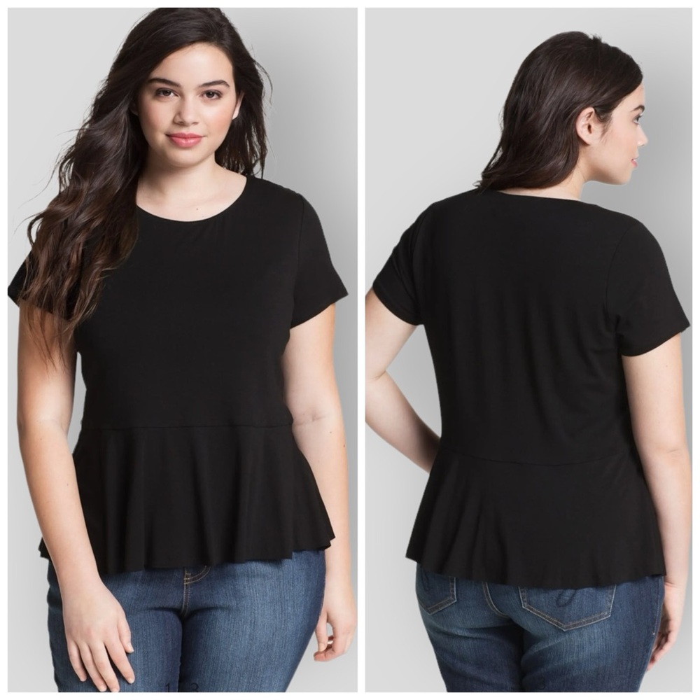 EUC Vince Camuto Black Peplum Blouse